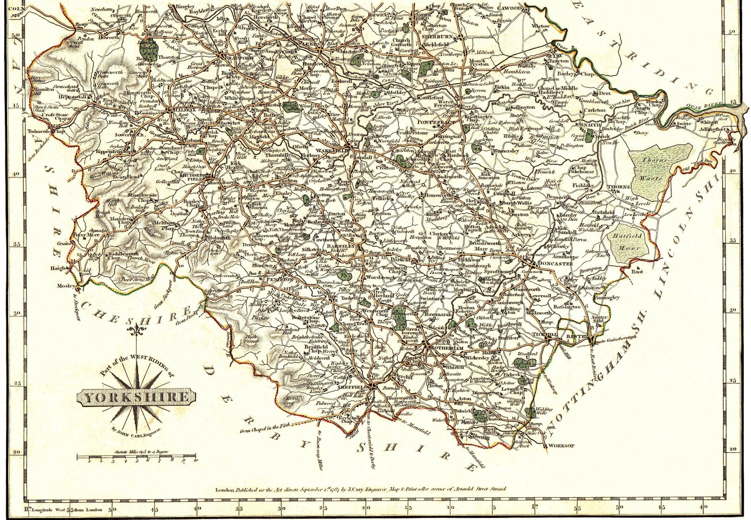 Map of southern portion, West Riding of Yorkshire